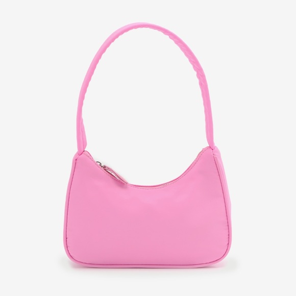 Ardene Handbags - Pink Nylon Baguette Bag
